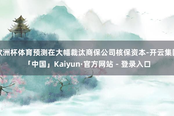 欧洲杯体育预测在大幅裁汰商保公司核保资本-开云集团「中国」Kaiyun·官方网站 - 登录入口