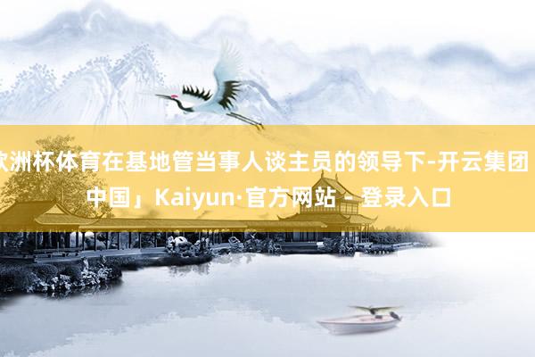 欧洲杯体育在基地管当事人谈主员的领导下-开云集团「中国」Kaiyun·官方网站 - 登录入口