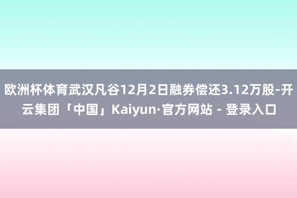 欧洲杯体育武汉凡谷12月2日融券偿还3.12万股-开云集团「中国」Kaiyun·官方网站 - 登录入口