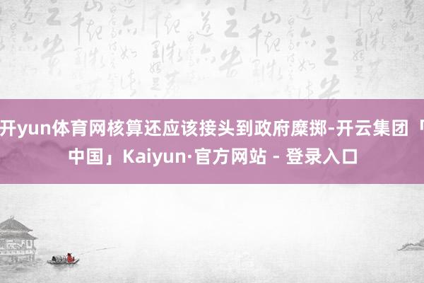开yun体育网核算还应该接头到政府糜掷-开云集团「中国」Kaiyun·官方网站 - 登录入口