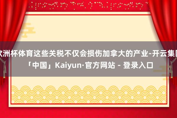 欧洲杯体育这些关税不仅会损伤加拿大的产业-开云集团「中国」Kaiyun·官方网站 - 登录入口