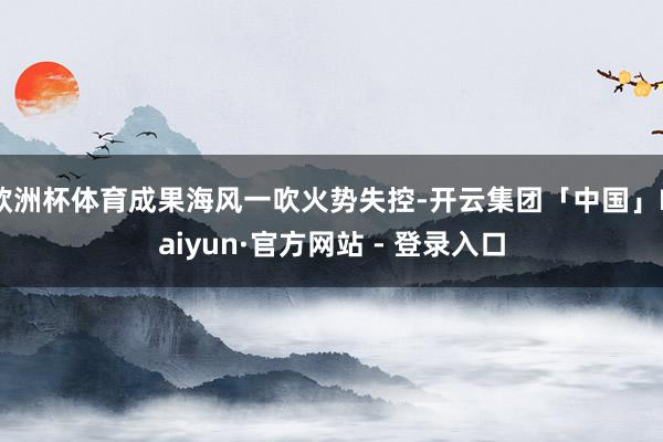 欧洲杯体育成果海风一吹火势失控-开云集团「中国」Kaiyun·官方网站 - 登录入口