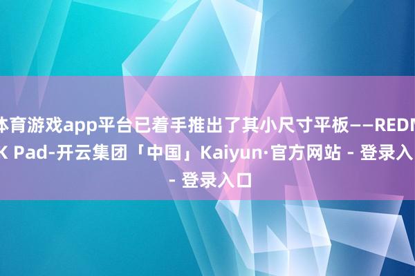 体育游戏app平台已着手推出了其小尺寸平板——REDMI K Pad-开云集团「中国」Kaiyun·官方网站 - 登录入口