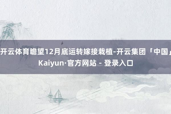 开云体育瞻望12月底运转嫁接栽植-开云集团「中国」Kaiyun·官方网站 - 登录入口