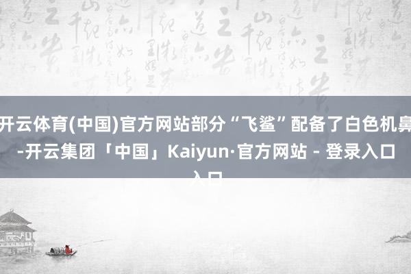 开云体育(中国)官方网站部分“飞鲨”配备了白色机鼻-开云集团「中国」Kaiyun·官方网站 - 登录入口