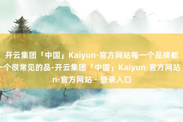 开云集团「中国」Kaiyun·官方网站每一个品牌都在作念的一个很常见的品-开云集团「中国」Kaiyun·官方网站 - 登录入口